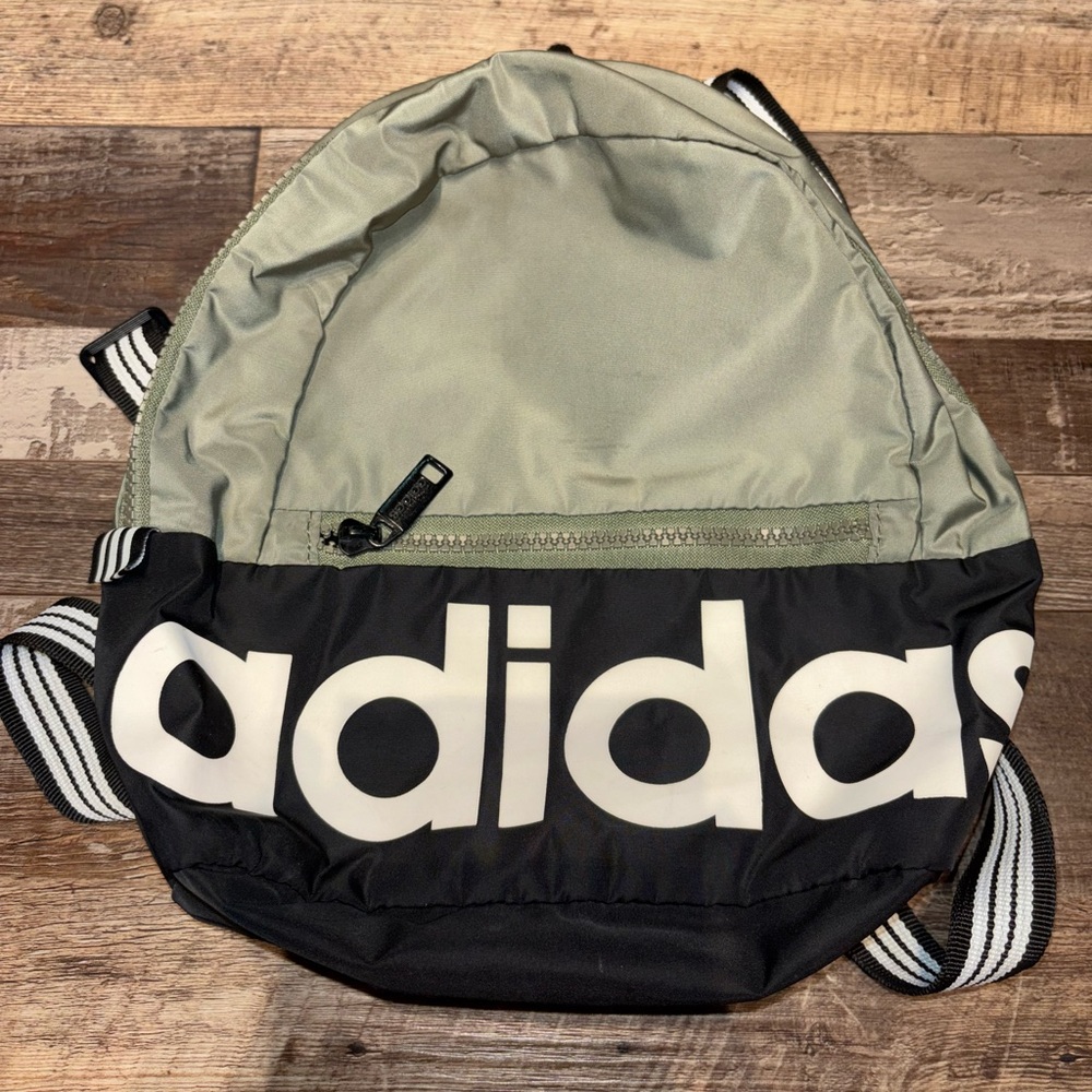 Adidas ‘Linear’ Mini Olive and Black Logo Backpack